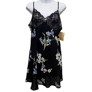 Oscar de la Renta Pink Label Autumn Nights Floral Lace Chemise Nightgown XL NEW